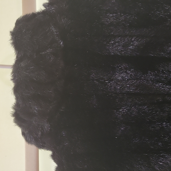 Vintage Sears Faux Fur Women's Coat Black  Size 12 - Picture 3 of 7